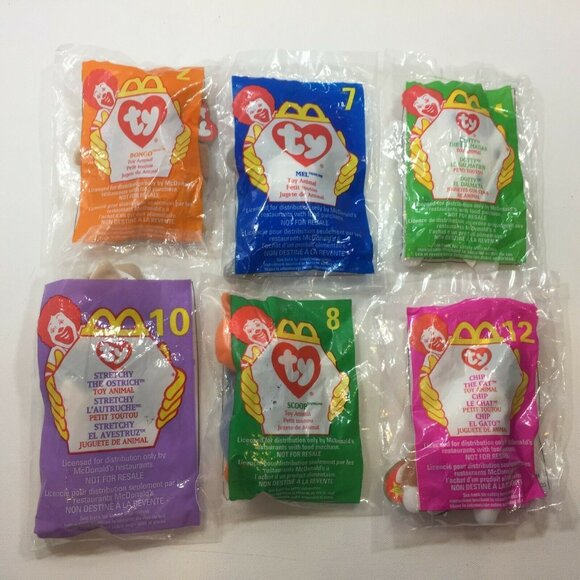 TY McDonalds Happy Meal Toy Beanie Baby Mini #2 #4 #7 #8 #10 #12 Mel Chip Dotty
